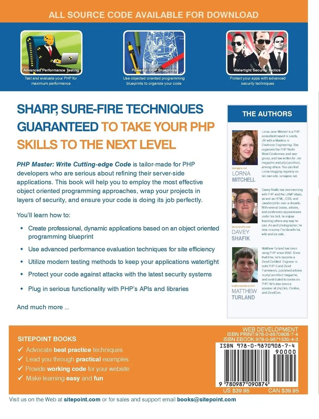 Rückseite: 9780987090874 | PHP Master | Write Cutting-Edge Code | Davey Shafik | Taschenbuch