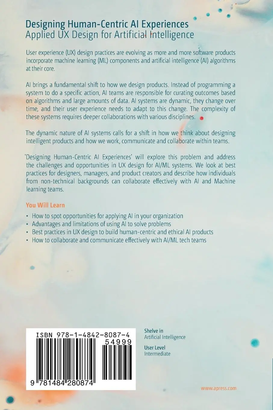 Rückseite: 9781484280874 | Designing Human-Centric AI Experiences | Akshay Kore | Taschenbuch