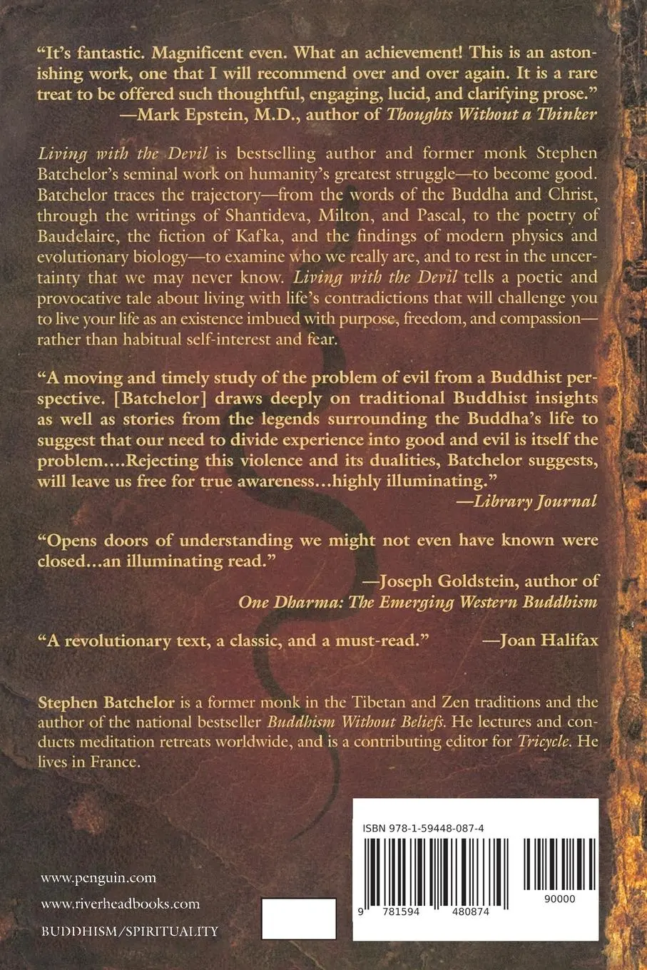 Rückseite: 9781594480874 | Living with the Devil | A Meditation on Good and Evil | Batchelor