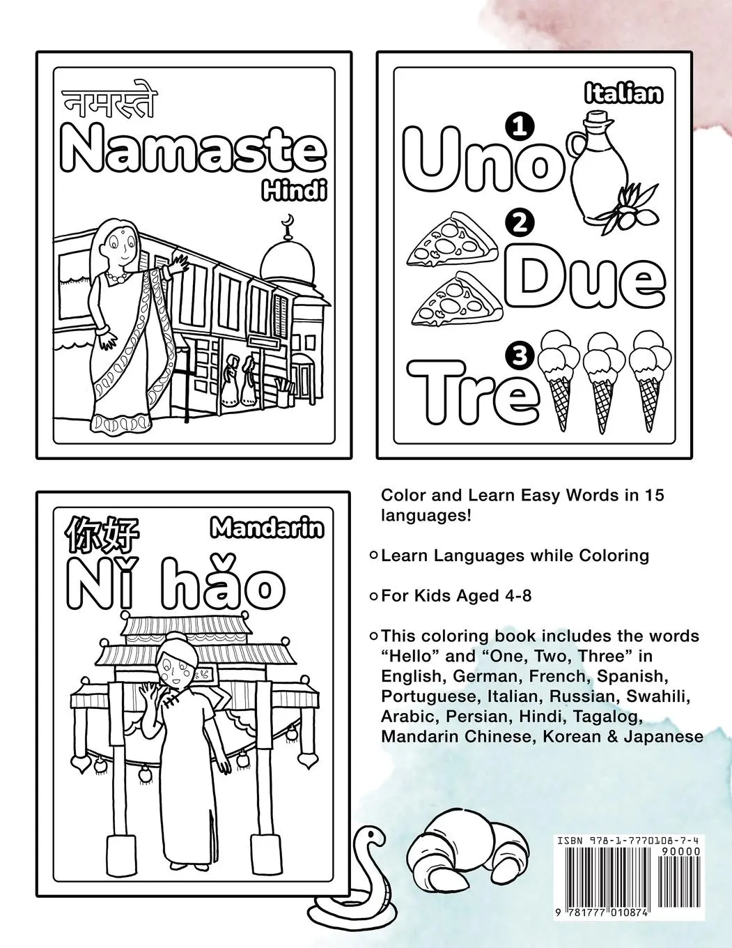 Rückseite: 9781777010874 | World Languages Coloring Book for Kids | Sachiko Otohata | Taschenbuch