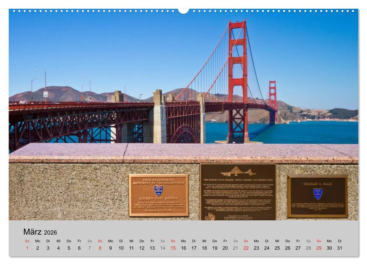 Bild: 9783516200874 | GOLDEN GATE BRIDGE Faszination San Francisco (Wandkalender 2026 DIN...
