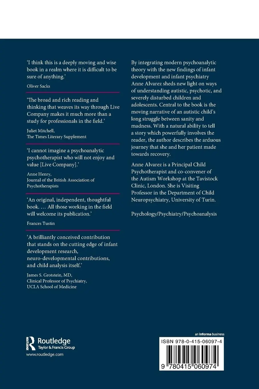 Rückseite: 9780415060974 | Live Company | Anne Alvarez | Taschenbuch | Einband - flex.(Paperback)