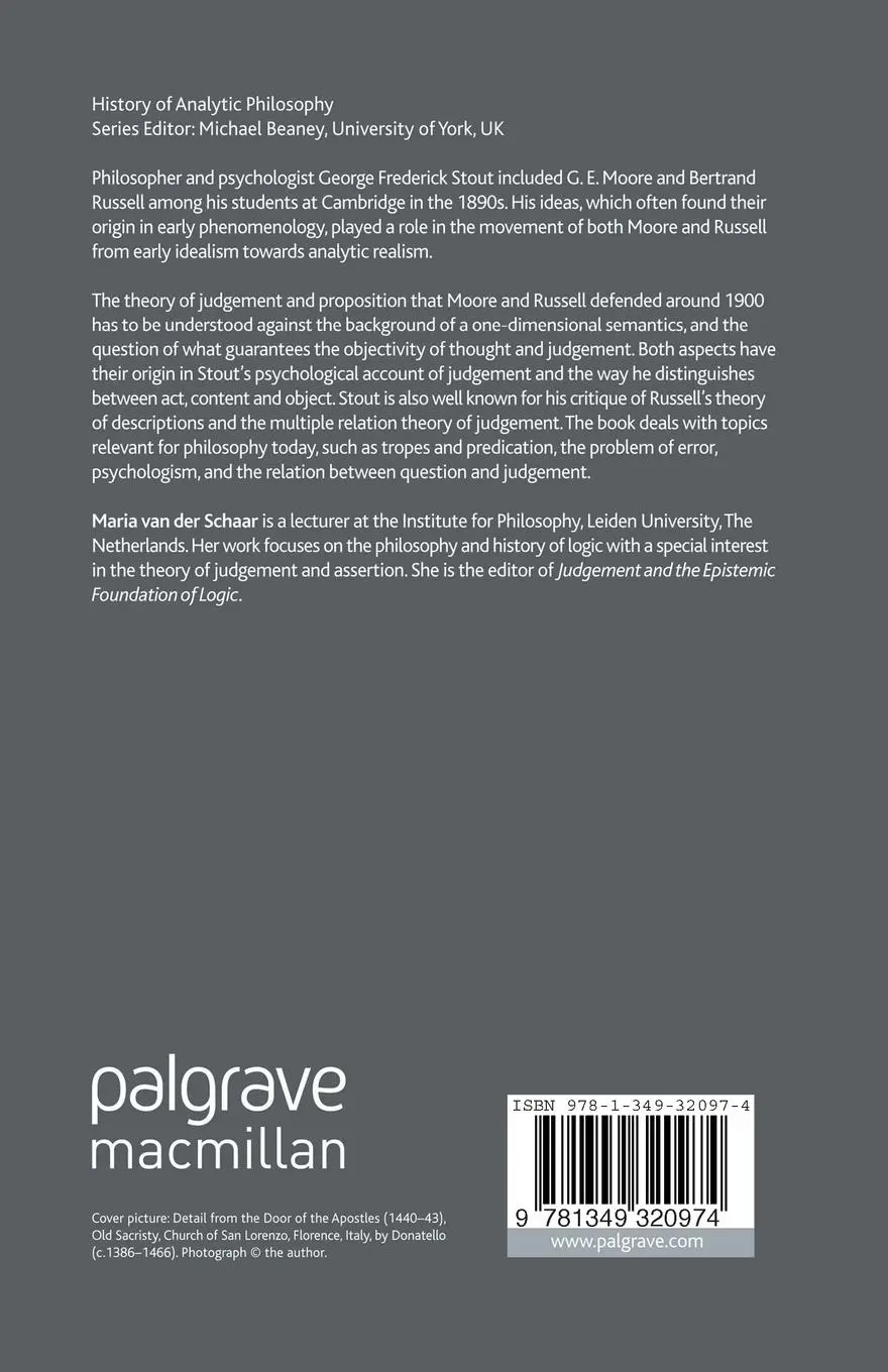 Rückseite: 9781349320974 | G.F. Stout and the Psychological Origins of Analytic Philosophy | Buch