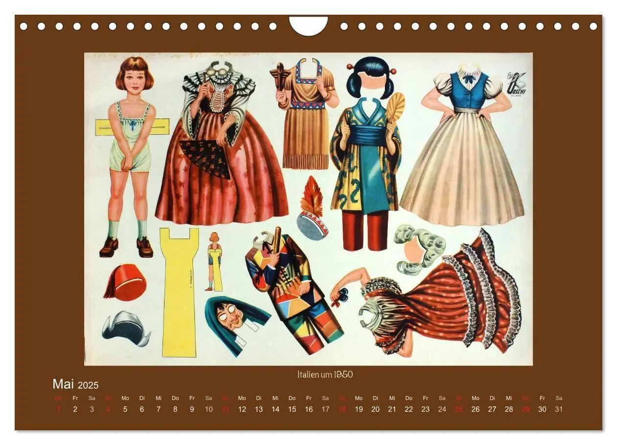 Bild: 9783435700974 | Alte europäische Ankleidepuppen aus Papier (Wandkalender 2025 DIN...
