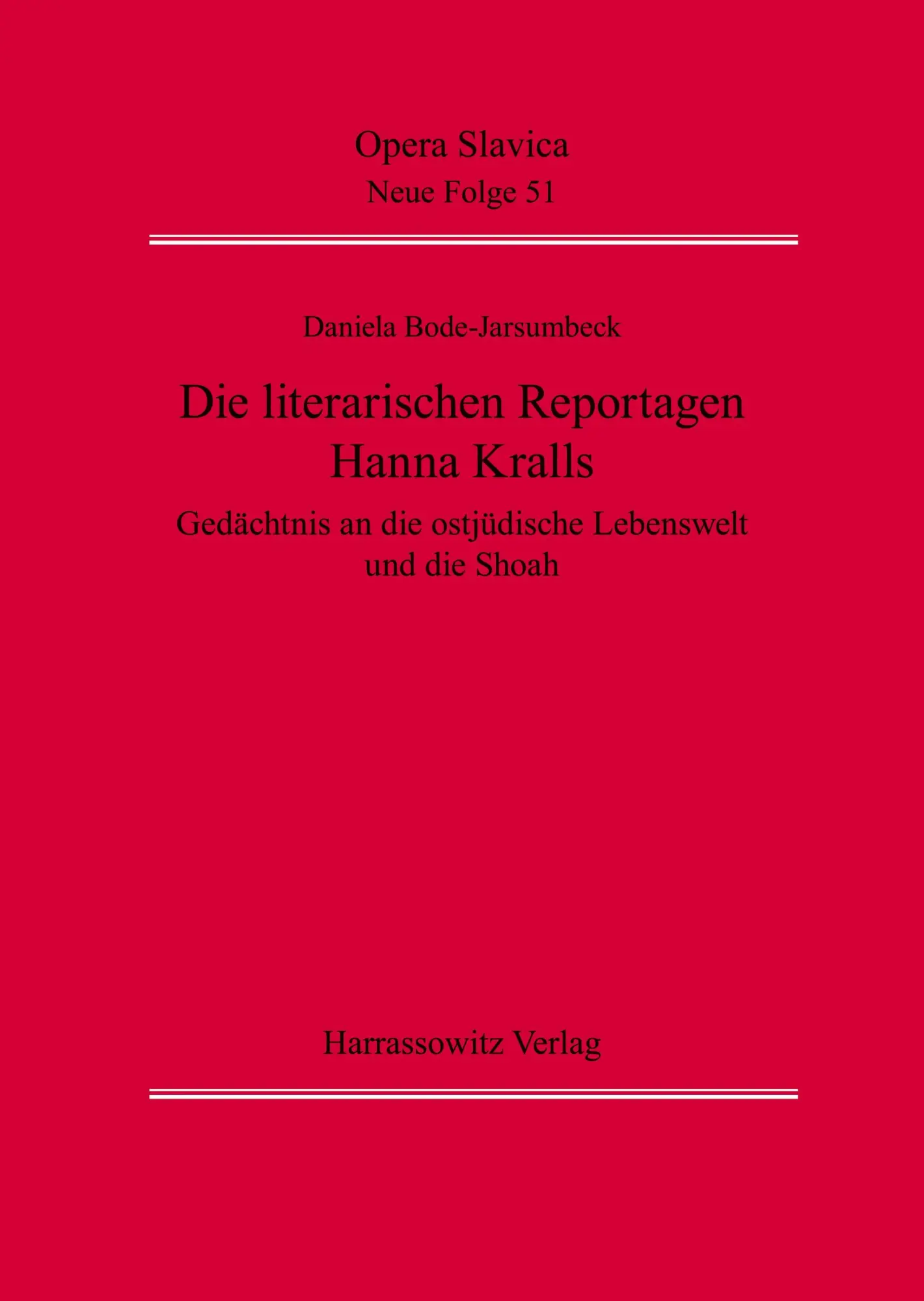 Cover: 9783447060974 | Die literarischen Reportagen Hanna Kralls | Daniela Bode-Jarsumbeck