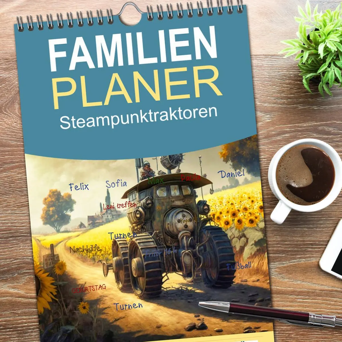 Bild: 9783516500974 | Familienplaner 2026 - Steampunktraktoren mit 5 Spalten...