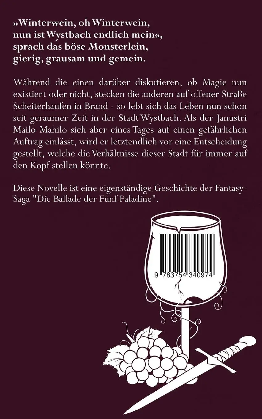 Rückseite: 9783754340974 | Winterwein von Wystbach | Eine Novelle aus der Welt der Fünf Paladine