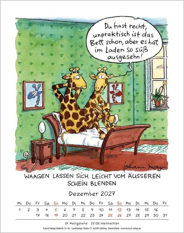 Bild: 9783819300974 | Waage 2027 | Verlag Korsch | Kalender | Spiralbindung | 13 S. | 2027