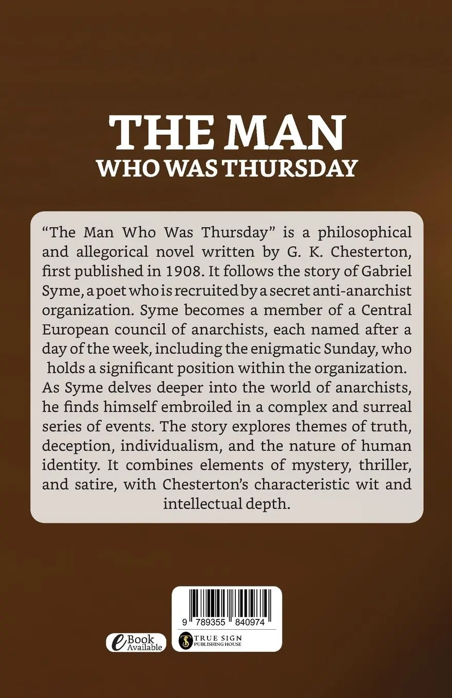 Rückseite: 9789355840974 | The Man Who Was Thursday | G. K. Chesterton | Taschenbuch | Englisch