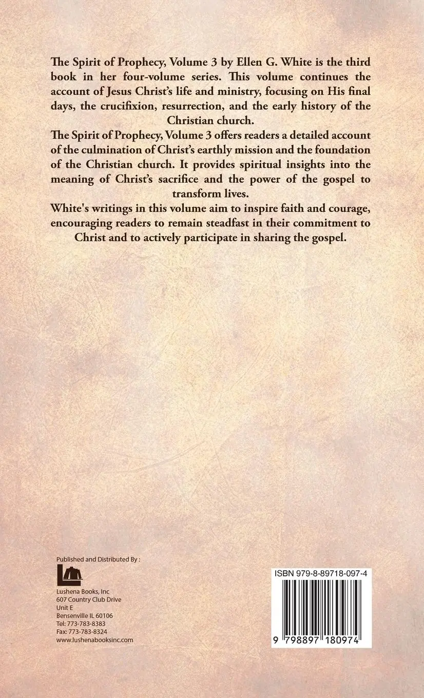 Rückseite: 9798897180974 | The Spirit of Prophecy Vol 3 | Ellen G. White | Buch | Englisch | 2025