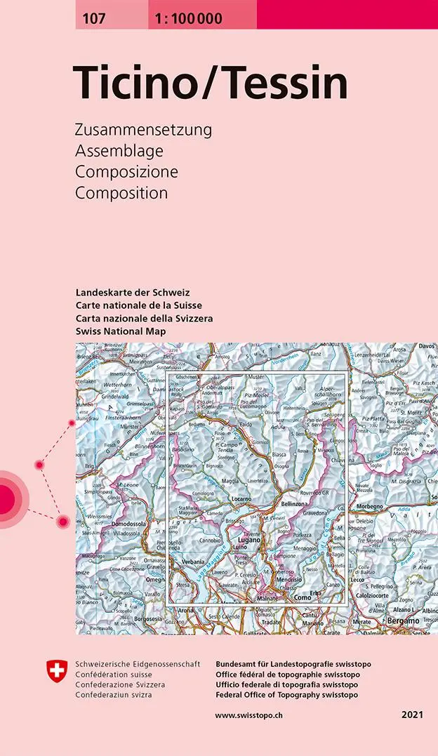 Cover: 9783302001074 | Swisstopo 1 : 100 000 Ticino Tessin | Zusammensetzung | swisstopo