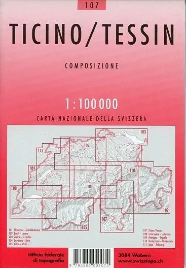 Bild: 9783302001074 | Swisstopo 1 : 100 000 Ticino Tessin | Zusammensetzung | swisstopo
