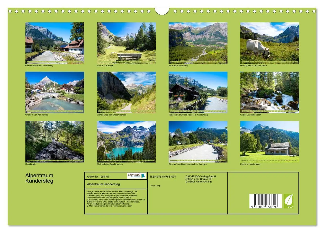 Bild: 9783457851074 | Alpentraum Kandersteg (Wandkalender 2026 DIN A3 quer), CALVENDO...