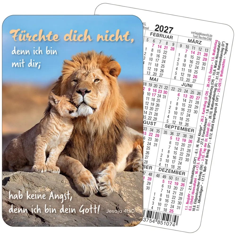 Cover: 9783754851074 | Spielkartenkalender 2027 | Tiermotiv Jahreslosung 2027 | Kalender