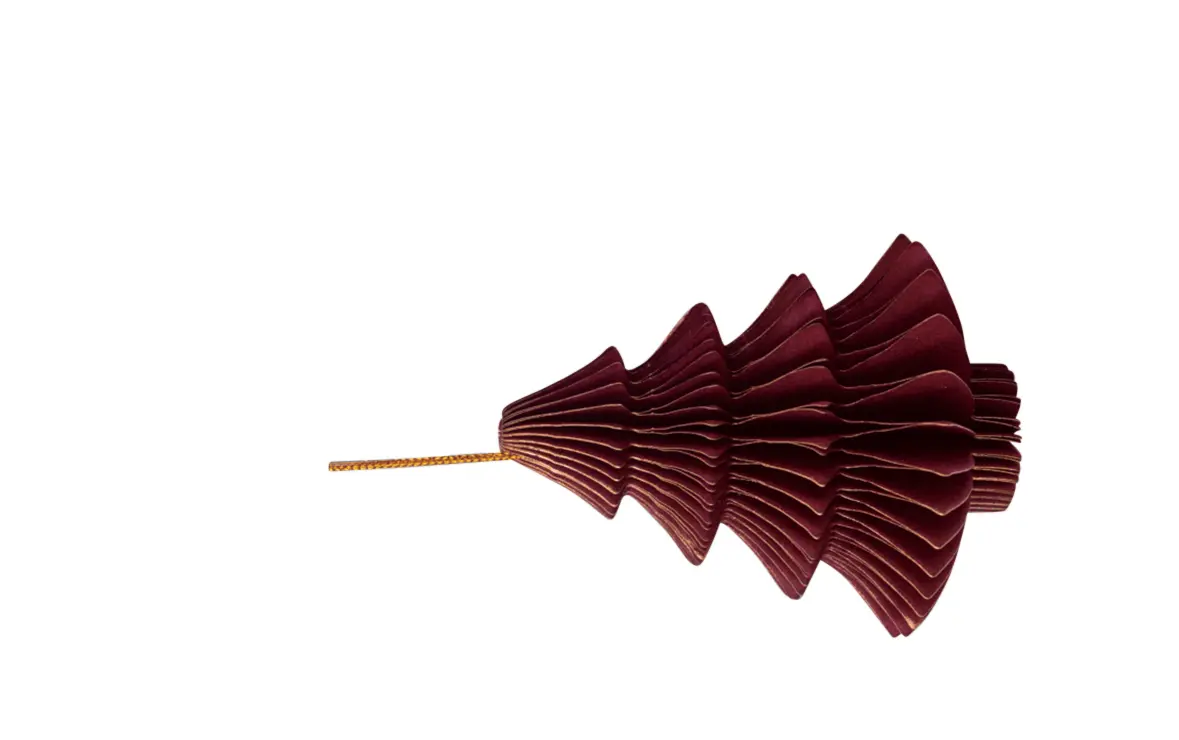 Wabenbaum mit Hänger, bordeau 10cm, 4St., Papier