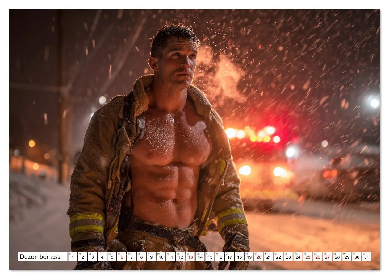 Bild: 9783516621174 | Feuerwehrmänner - Sexy Körper und heiße Flammen (Tischkalender 2026...
