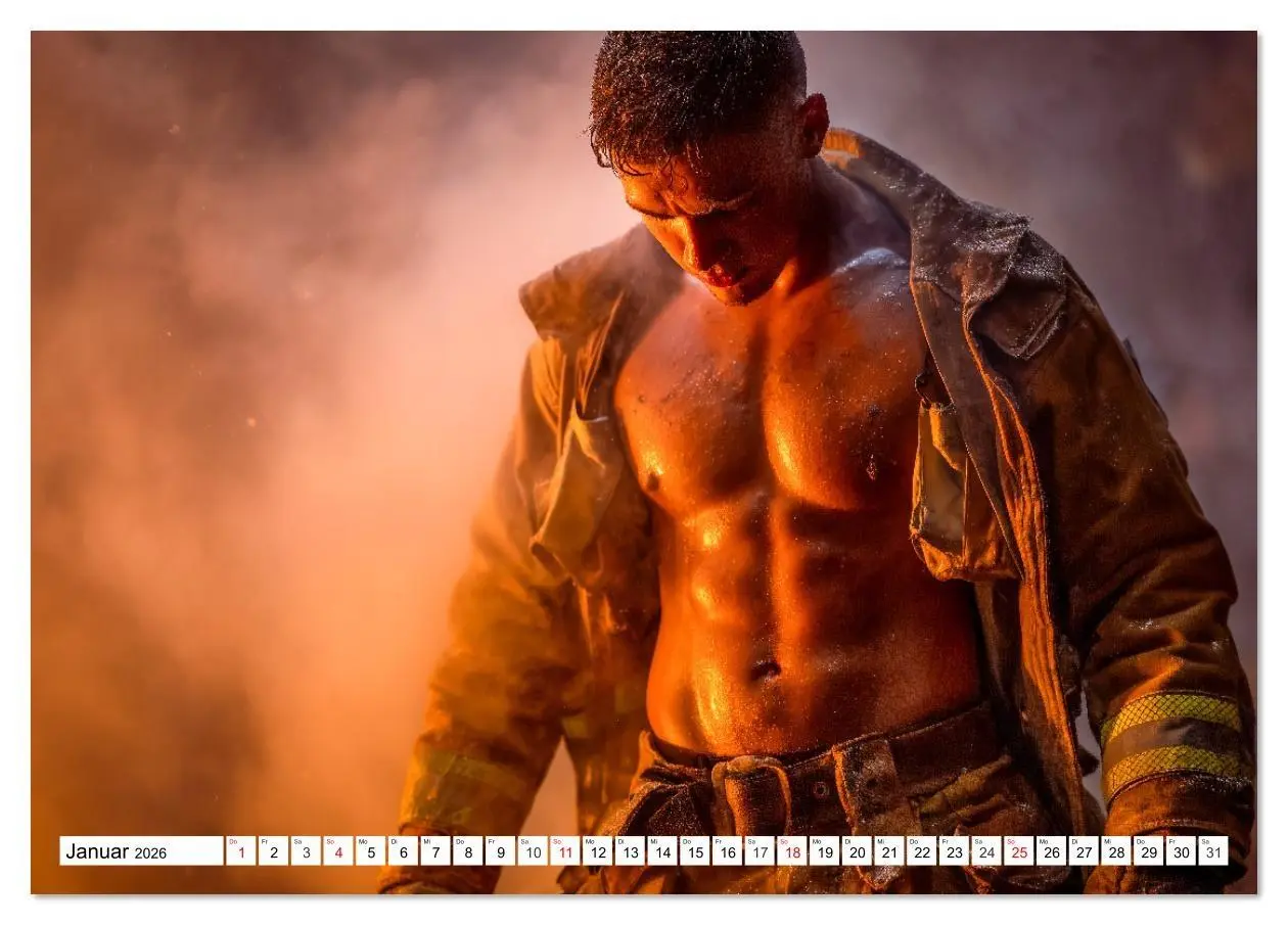Bild: 9783516621174 | Feuerwehrmänner - Sexy Körper und heiße Flammen (Tischkalender 2026...