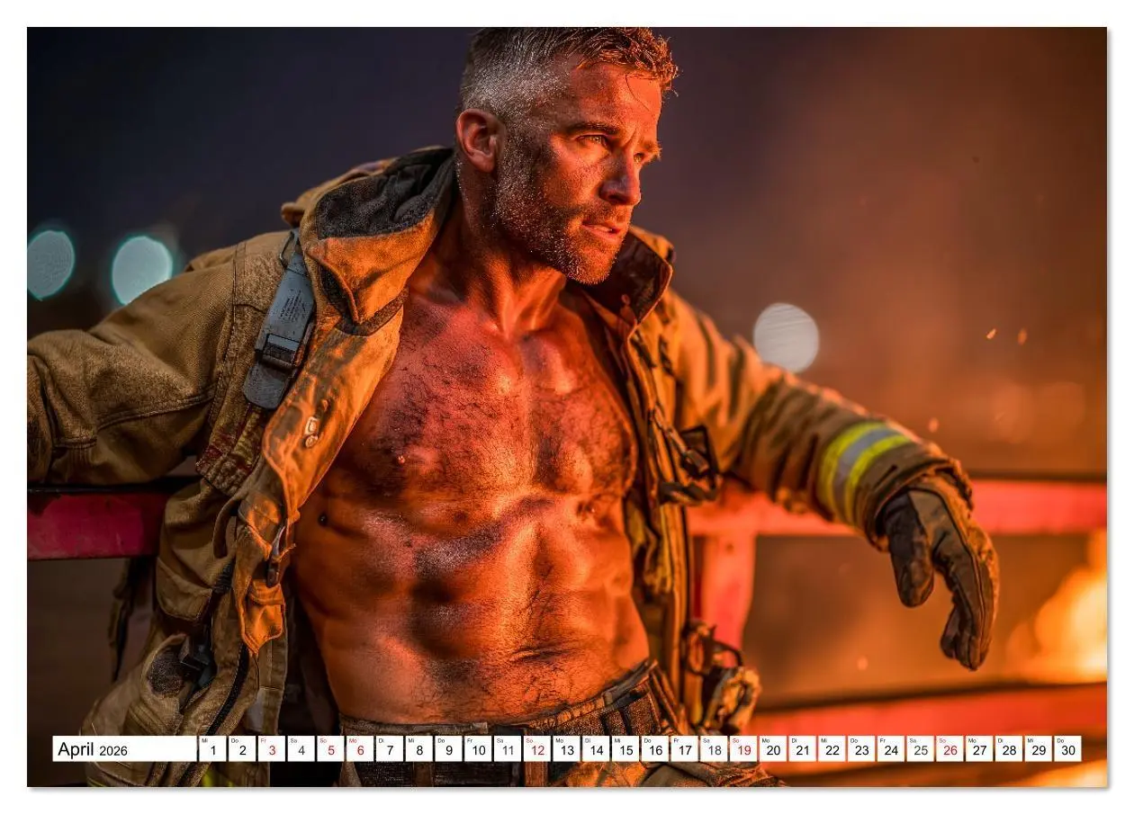 Bild: 9783516621174 | Feuerwehrmänner - Sexy Körper und heiße Flammen (Tischkalender 2026...