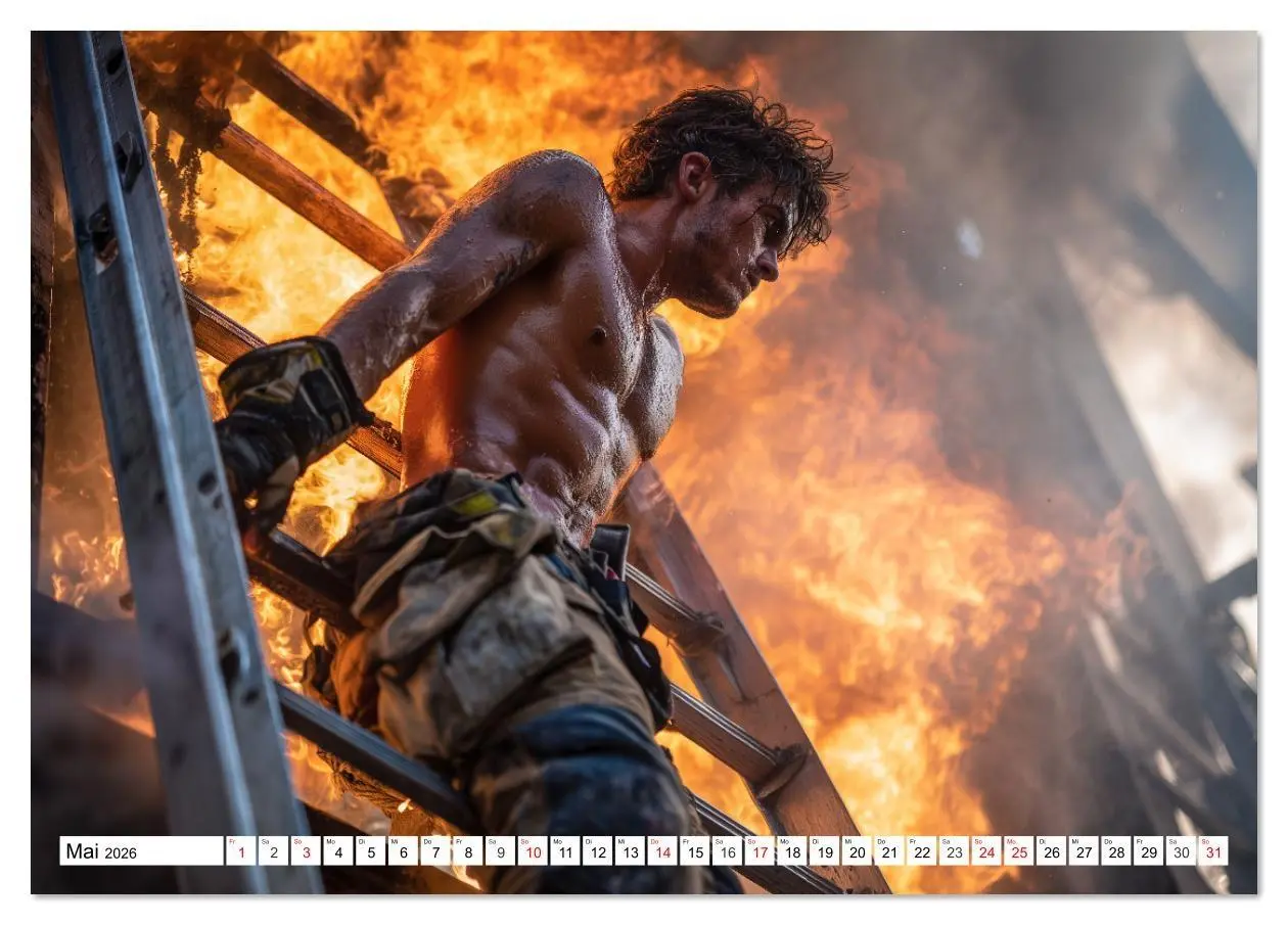 Bild: 9783516621174 | Feuerwehrmänner - Sexy Körper und heiße Flammen (Tischkalender 2026...