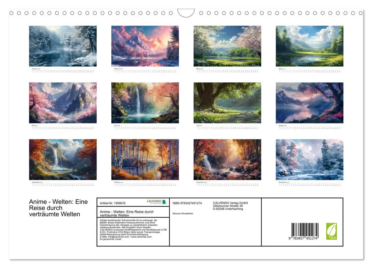 Bild: 9783457451274 | Anime - Welten: Eine Reise durch verträumte Welten (Wandkalender...