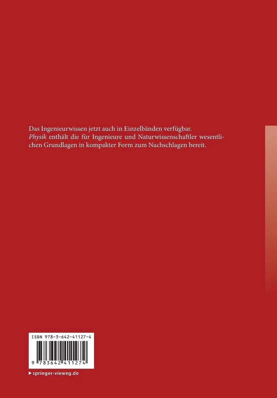 Rückseite: 9783642411274 | Das Ingenieurwissen: Physik | Martin Sternberg (u. a.) | Taschenbuch