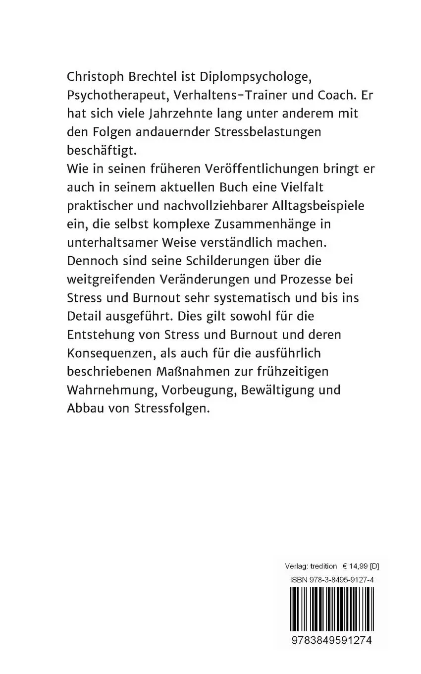 Rückseite: 9783849591274 | Was Stress und Burnout mit uns machen und was wir dagegen tun können