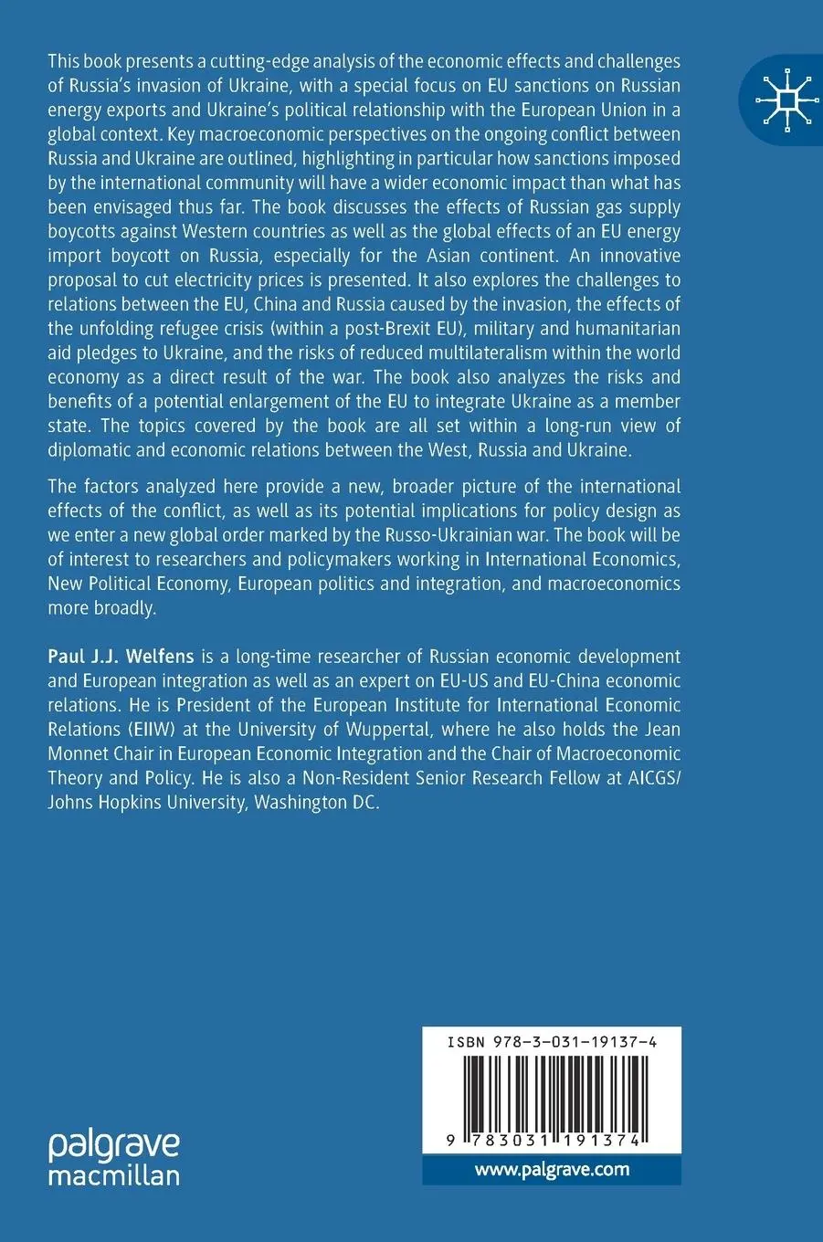 Rückseite: 9783031191374 | Russia's Invasion of Ukraine | Paul J. J. Welfens | Buch | xl | 2023
