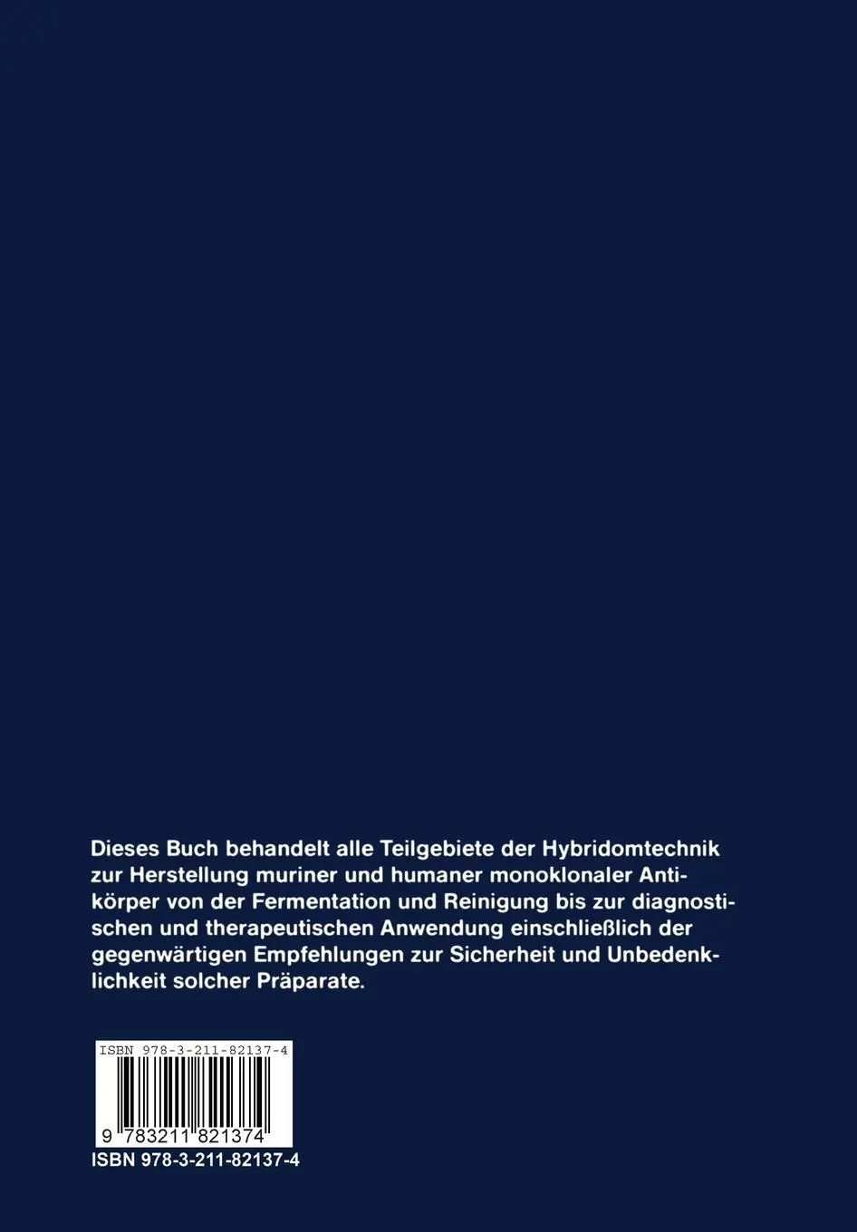 Rückseite: 9783211821374 | Monoklonale Antikörper | Anwendung in der Medizin | Baehr (u. a.) | x