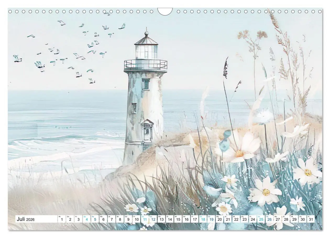Bild: 9783457371374 | Strandträume in Aquarell (Wandkalender 2026 DIN A3 quer), CALVENDO...