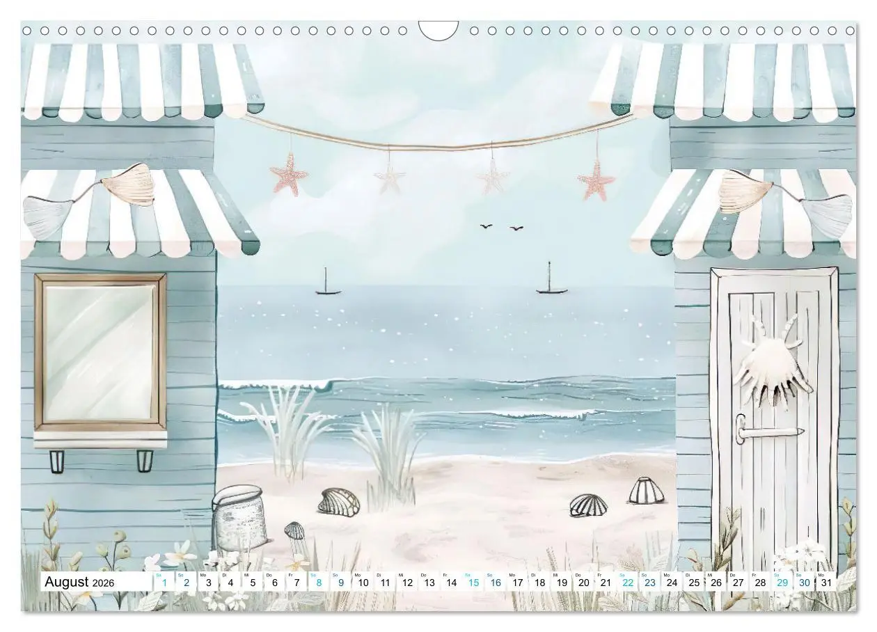 Bild: 9783457371374 | Strandträume in Aquarell (Wandkalender 2026 DIN A3 quer), CALVENDO...