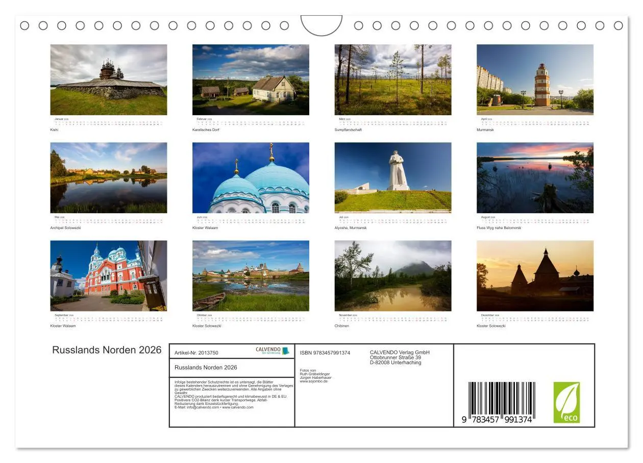 Bild: 9783457991374 | Russlands Norden 2026 (Wandkalender 2026 DIN A4 quer), CALVENDO...