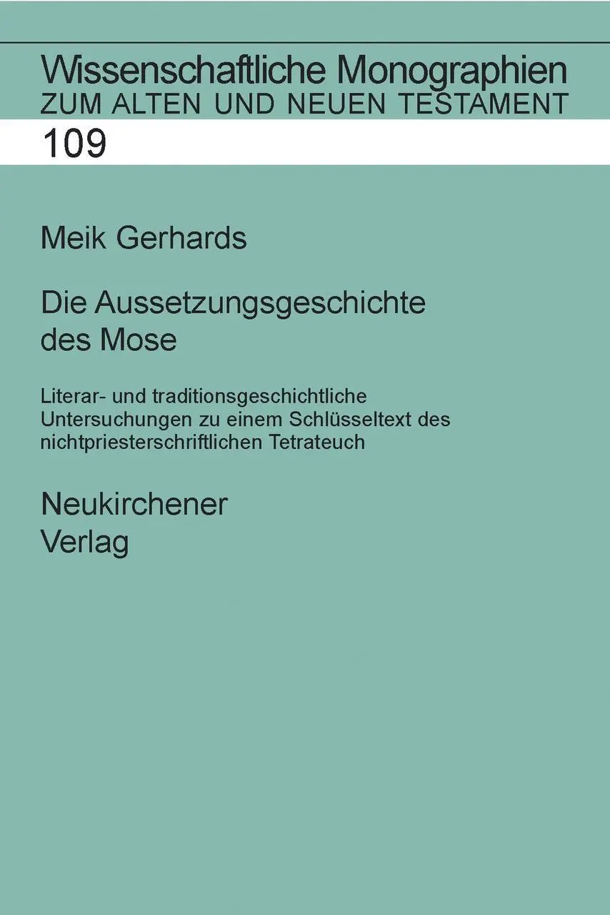 Cover: 9783788721374 | Die Aussetzungsgeschichte des Mose | Meik Gerhards | Buch | Deutsch