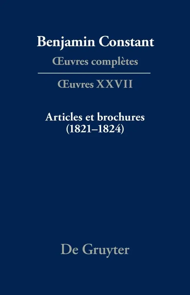 Articles et brochures (1821-1824)