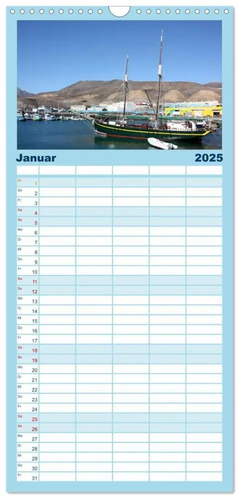 Bild: 9783457121474 | Familienplaner 2025 - Fuerteventura mit 5 Spalten (Wandkalender, 21...