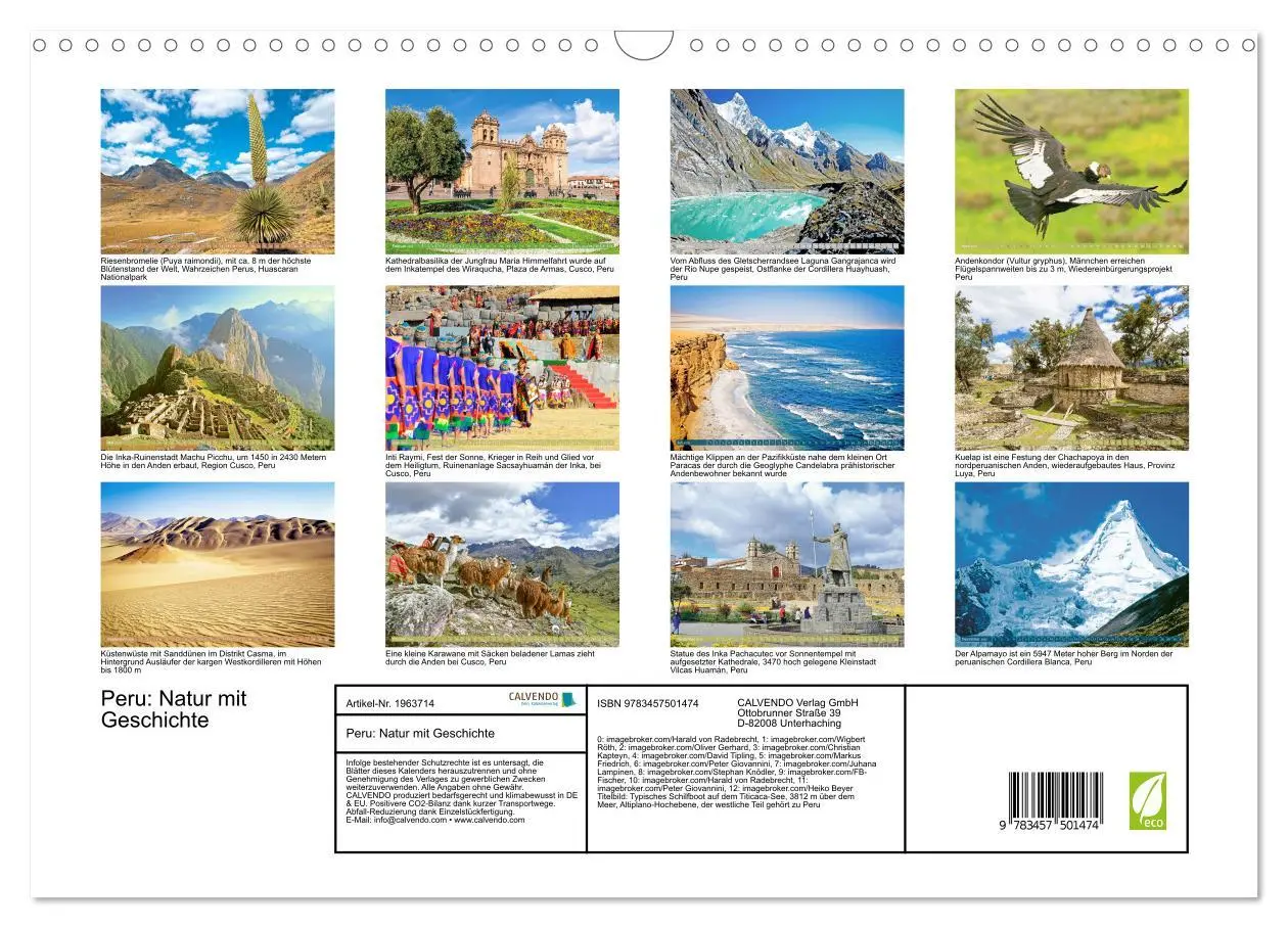 Bild: 9783457501474 | Peru: Natur mit Geschichte (Wandkalender 2026 DIN A3 quer),...
