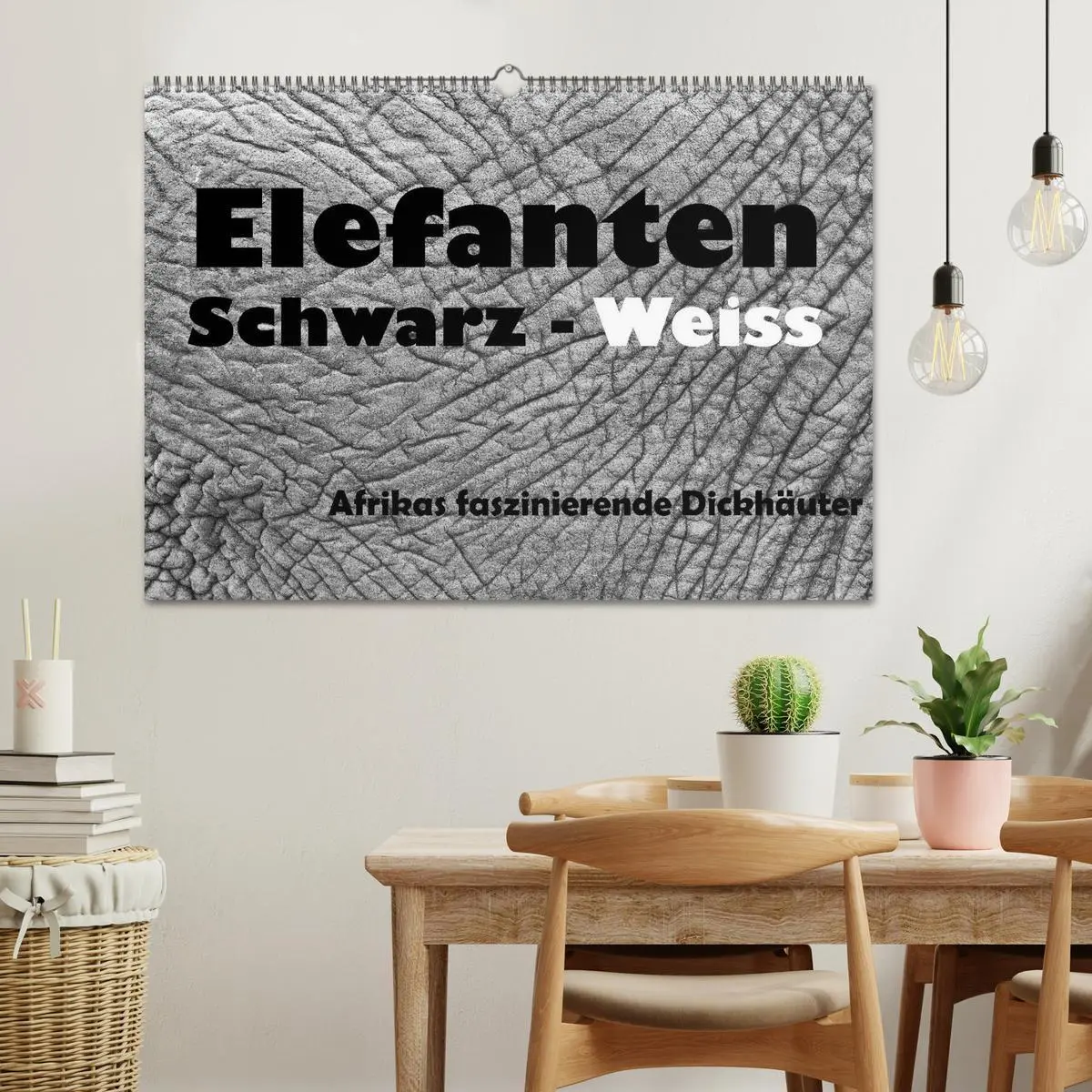 Bild: 9783516141474 | Elefanten Schwarz - Weiss (Wandkalender 2026 DIN A2 quer), CALVENDO...