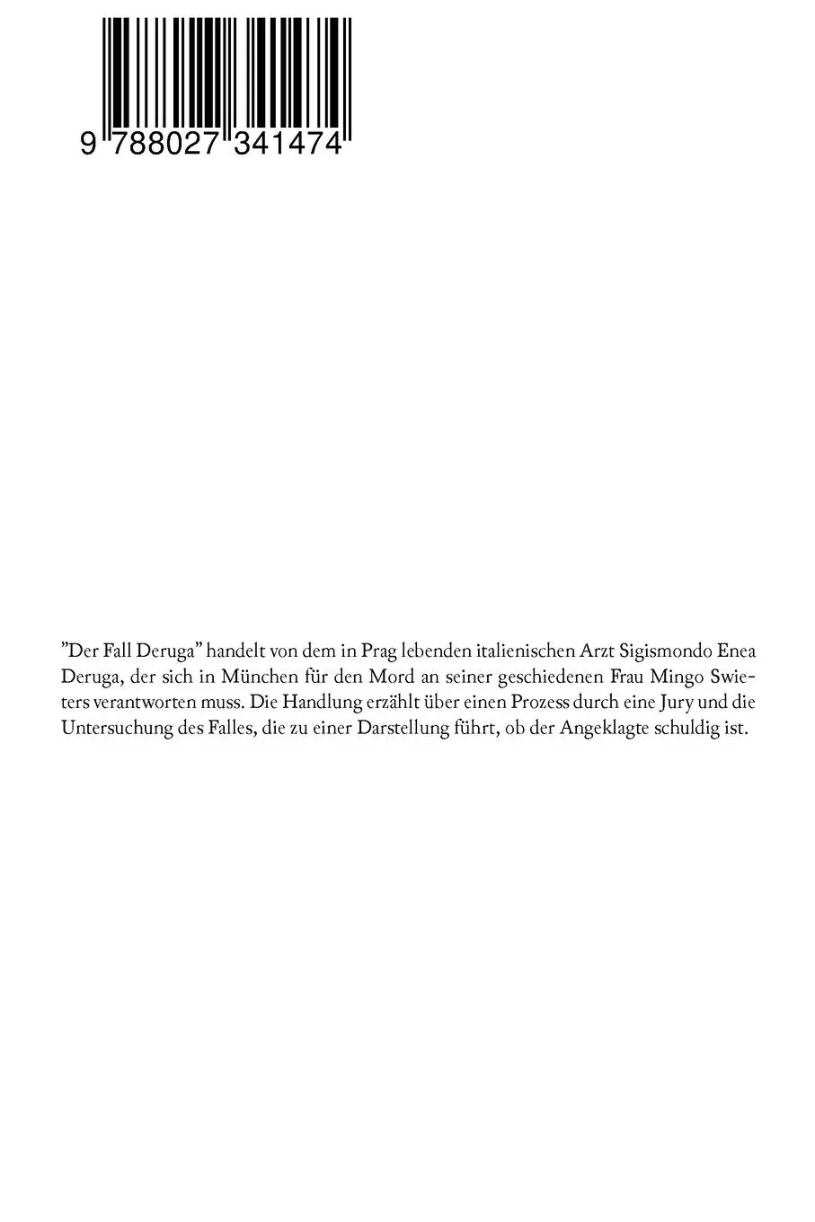 Rückseite: 9788027341474 | Der Fall Deruga: Ein Gerichtskrimi | Ricarda Huch | Taschenbuch | 2021