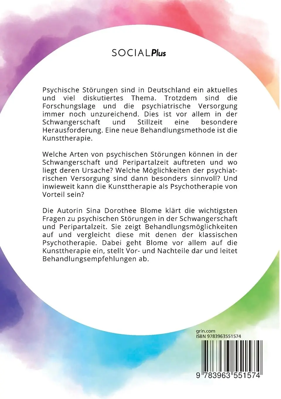 Rückseite: 9783963551574 | Psychische Störungen in der Schwangerschaft. Kunsttheorie als...