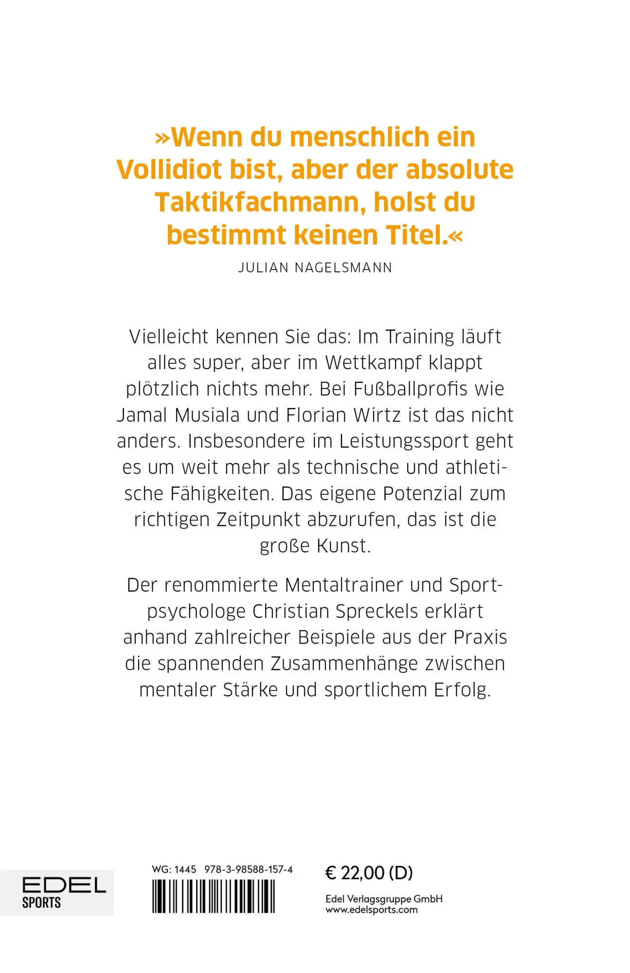 Bild: 9783985881574 | Kopfsache Fußball | Wie das Spiel mental entschieden wird | Spreckels