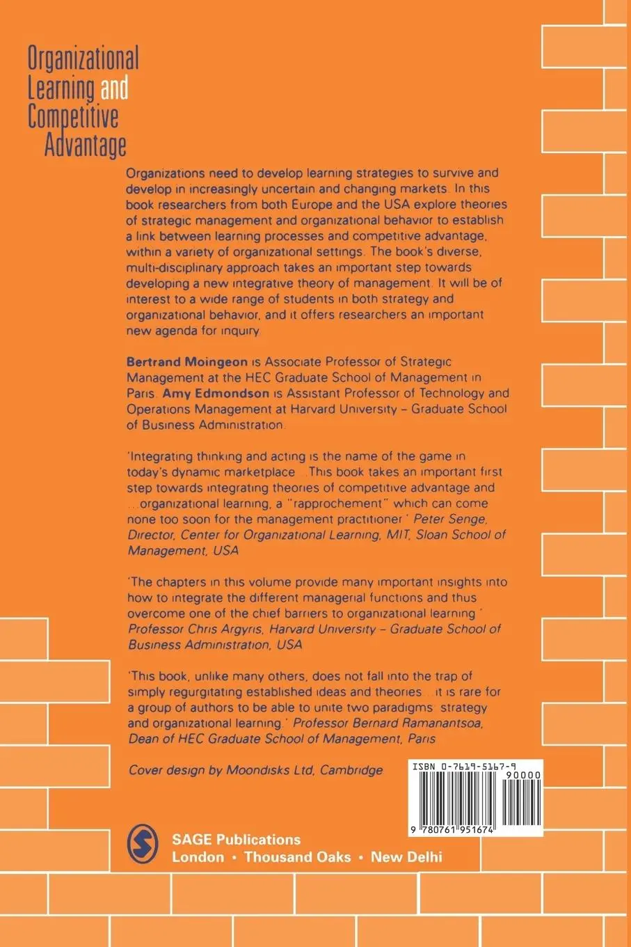 Rückseite: 9780761951674 | Organizational Learning and Competitive Advantage | Edmondson (u. a.)