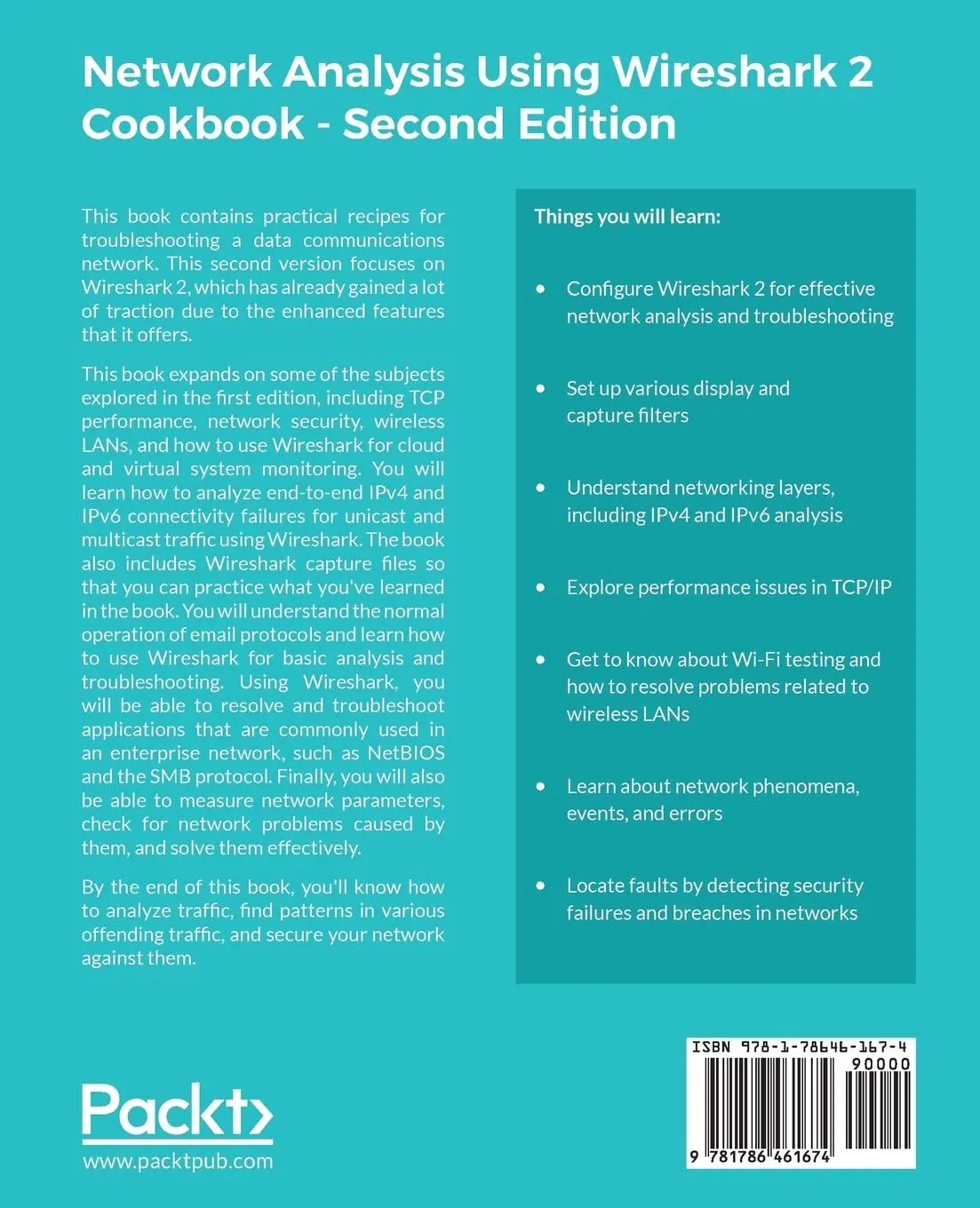 Rückseite: 9781786461674 | Network Analysis Using Wireshark 2 Cookbook - Second Edition | Buch