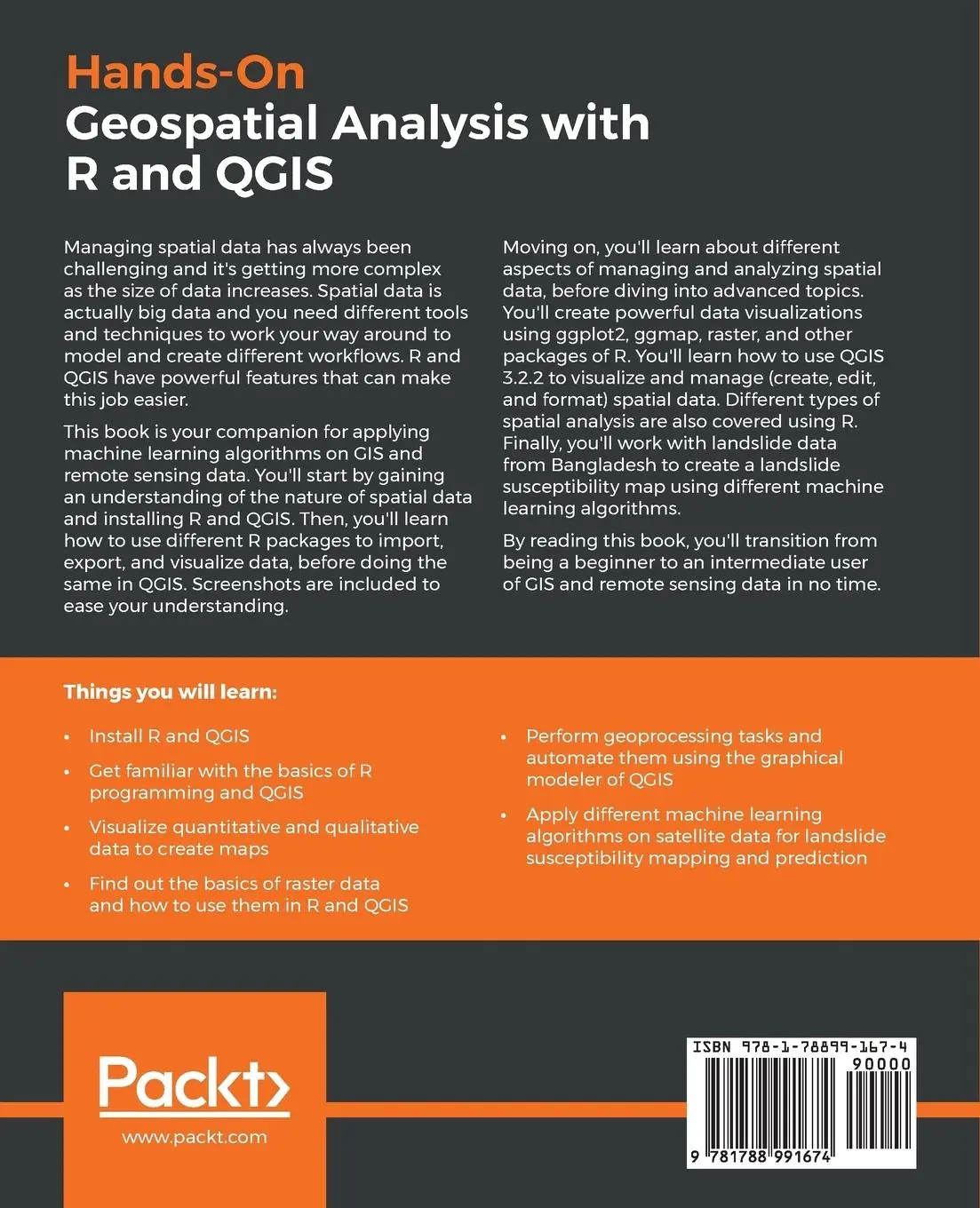 Rückseite: 9781788991674 | Hands-On Geospatial Analysis with R and QGIS | Shammunul Islam | Buch