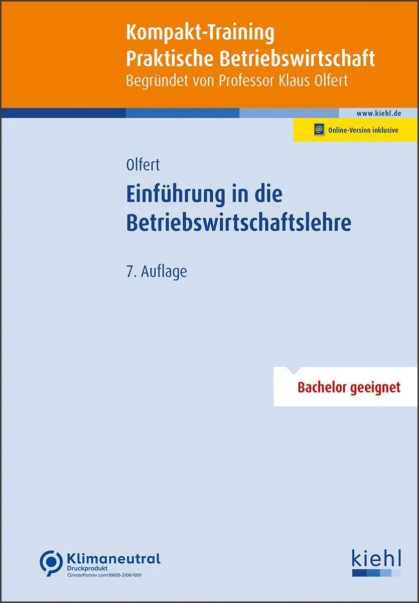 Cover: 9783470111674 | Kompakt-Training Einführung in die Betriebswirtschaftslehre | Olfert