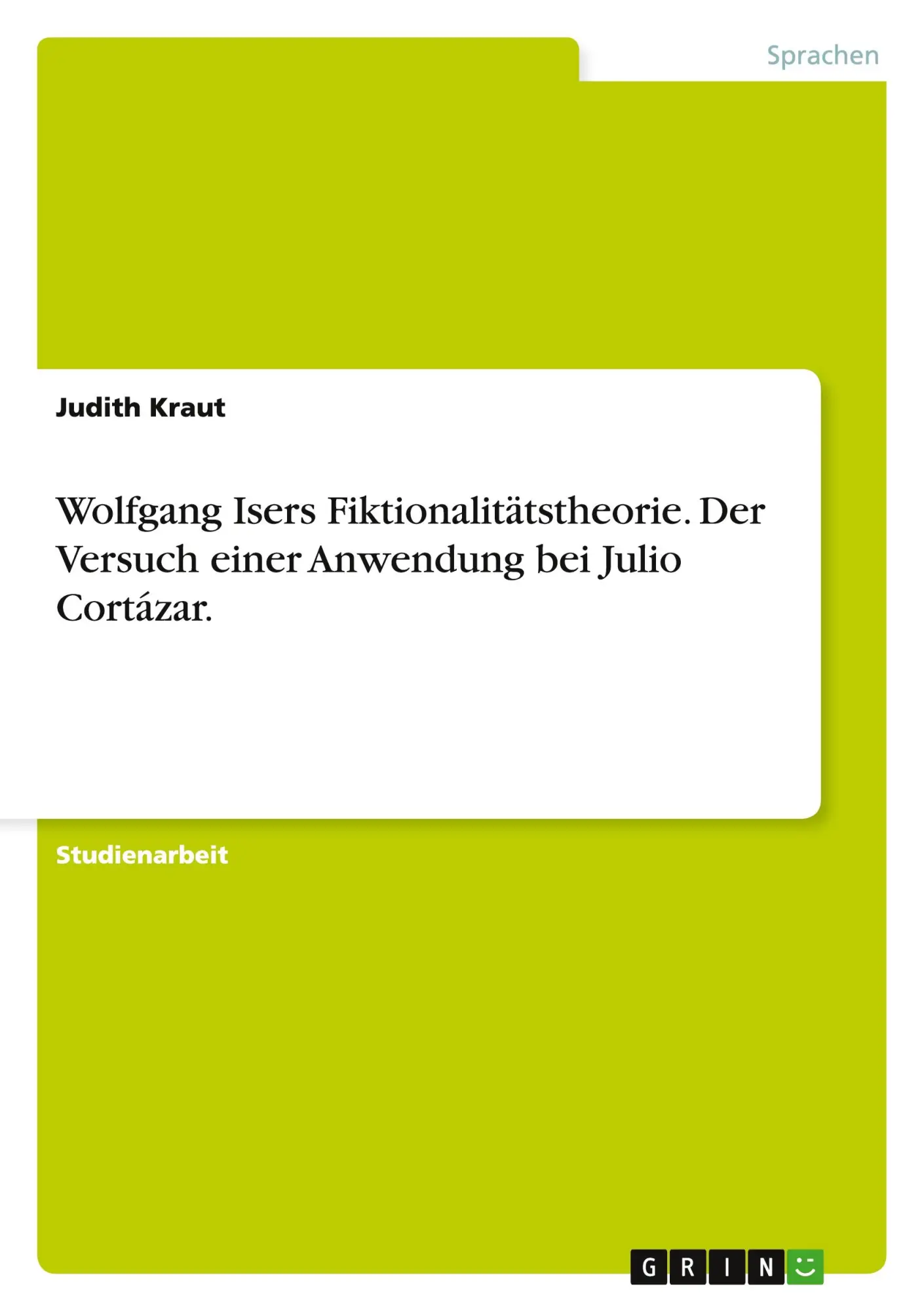 Cover: 9783640181674 | Wolfgang Isers Fiktionalitätstheorie. Der Versuch einer Anwendung...