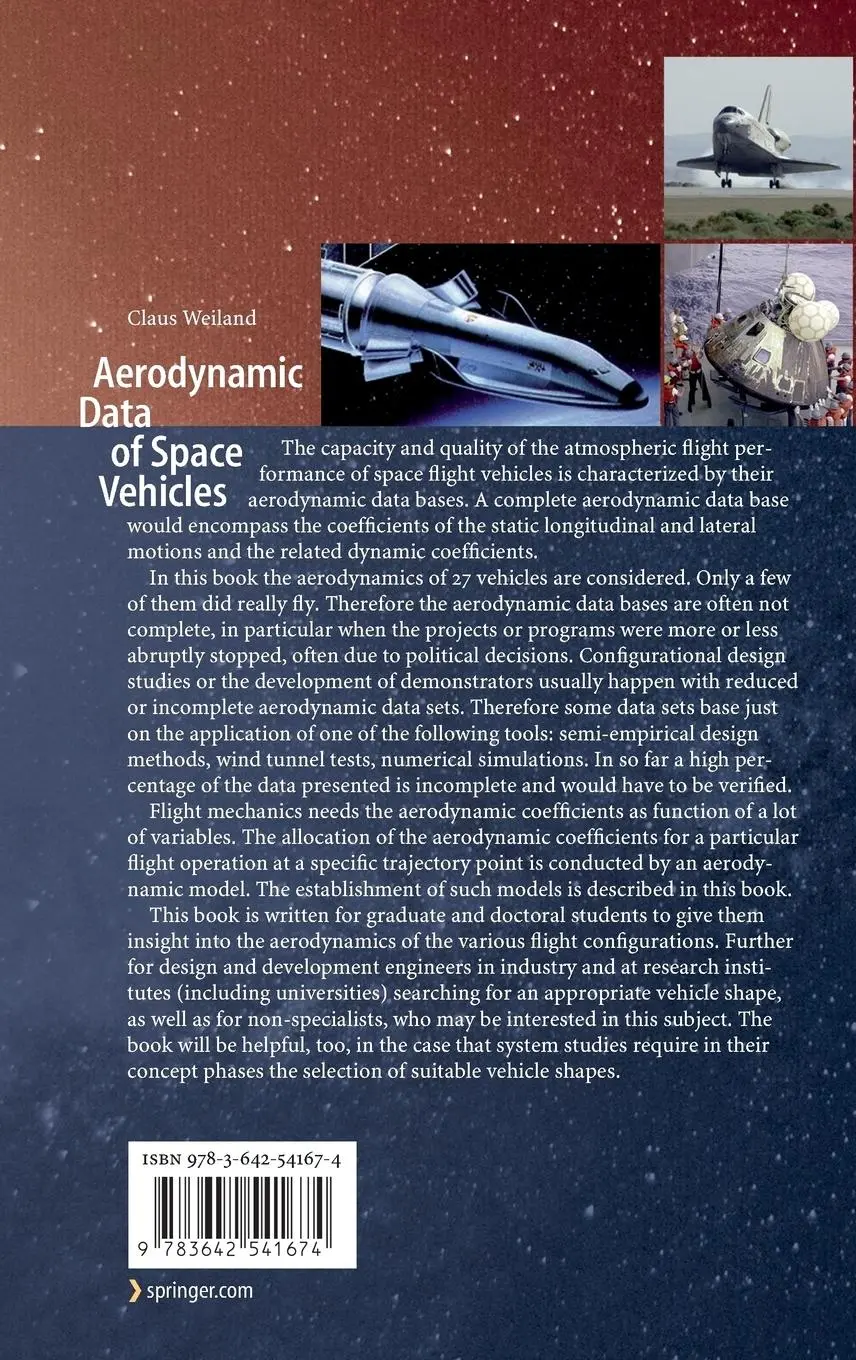 Rückseite: 9783642541674 | Aerodynamic Data of Space Vehicles | Claus Weiland | Buch | xvi | 2014
