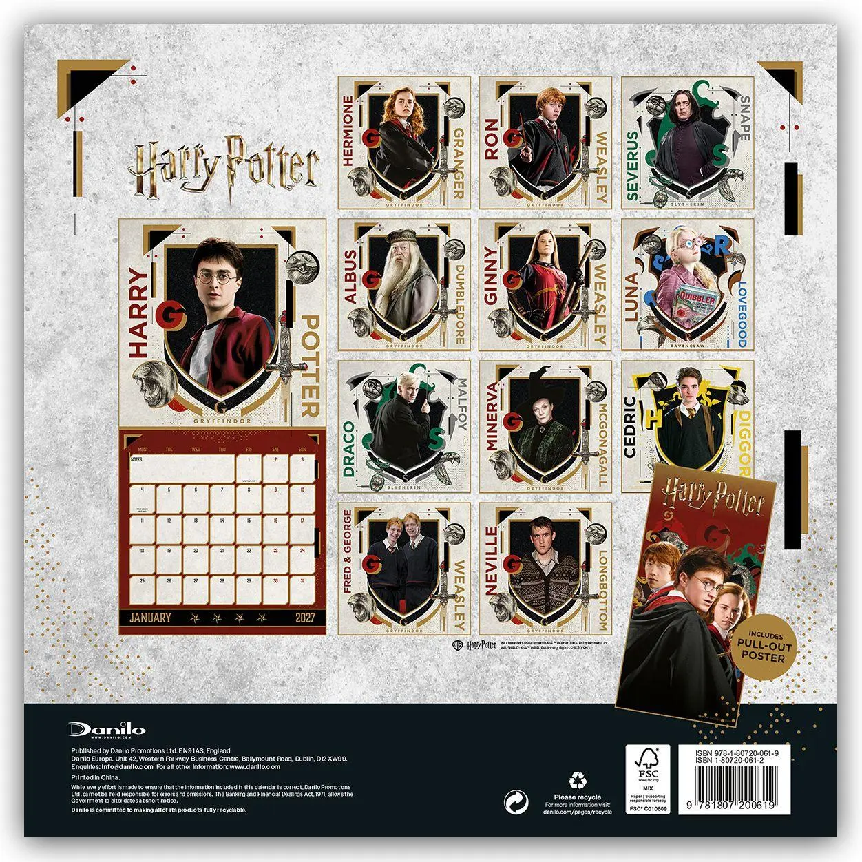 Rückseite: 9783803531674 | Harry Potter - Offizieller Kalender 2027 - Wandkalender | Ltd | 28 S.