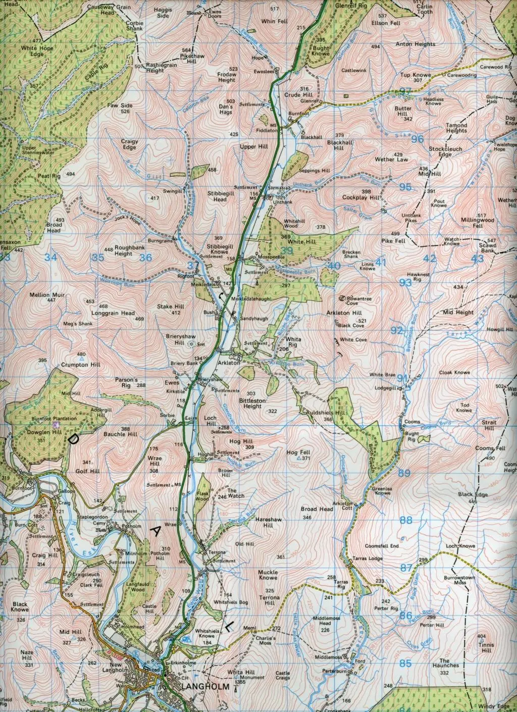 Bild: 9780319261774 | Hawick &amp; Eskdale, Langholm | Ordnance Survey | (Land-)Karte | Englisch