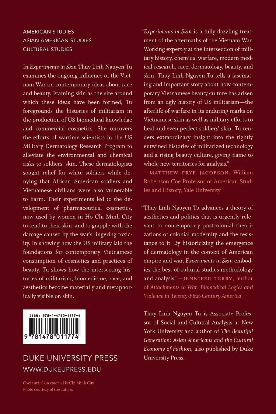 Rückseite: 9781478011774 | Experiments in Skin | Race and Beauty in the Shadows of Vietnam | Tu