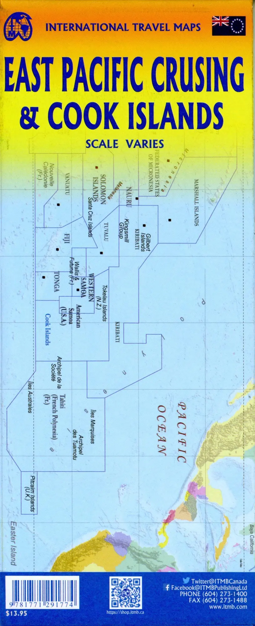 Bild: 9781771291774 | Cook Islands &amp; East Pacific Cruising | ITM Travel Reference Map | 2022