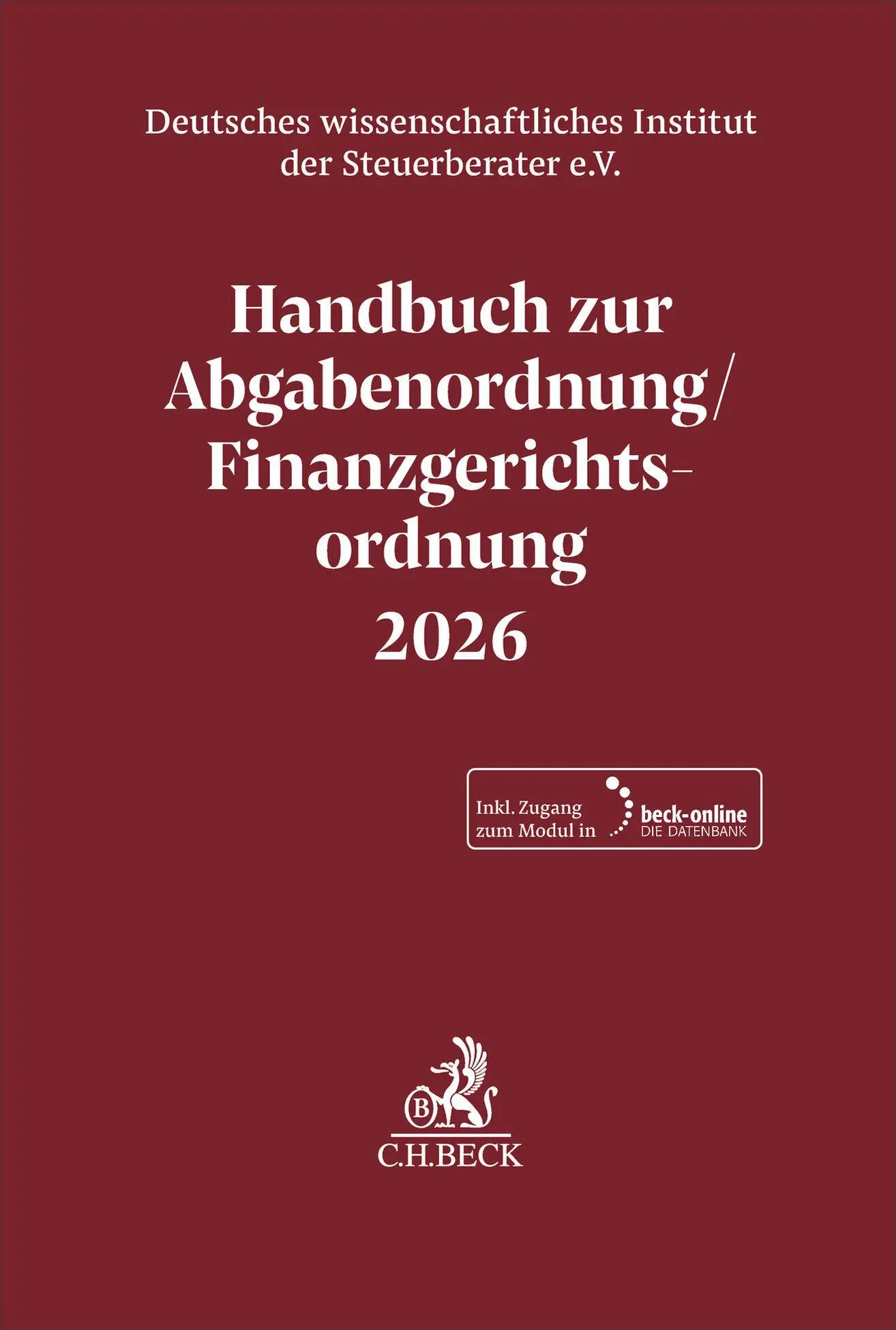 Cover: 9783406841774 | Handbuch zur Abgabenordnung / Finanzgerichtsordnung 2026. AO / FGO...